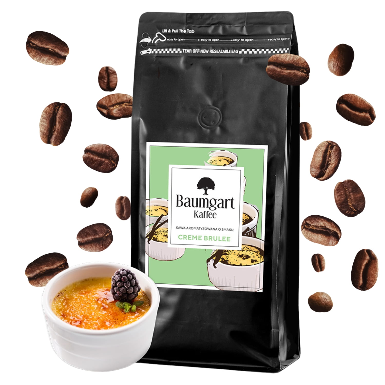 Kawa Smakowa Creme Brulee ziarnista 1 kg 100% Arabica