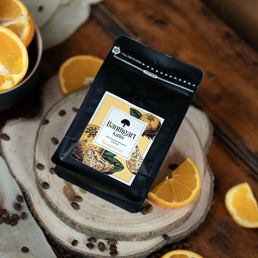 Kawa Smakowa Pomarańczowa ziarnista 200g 100% Arabica